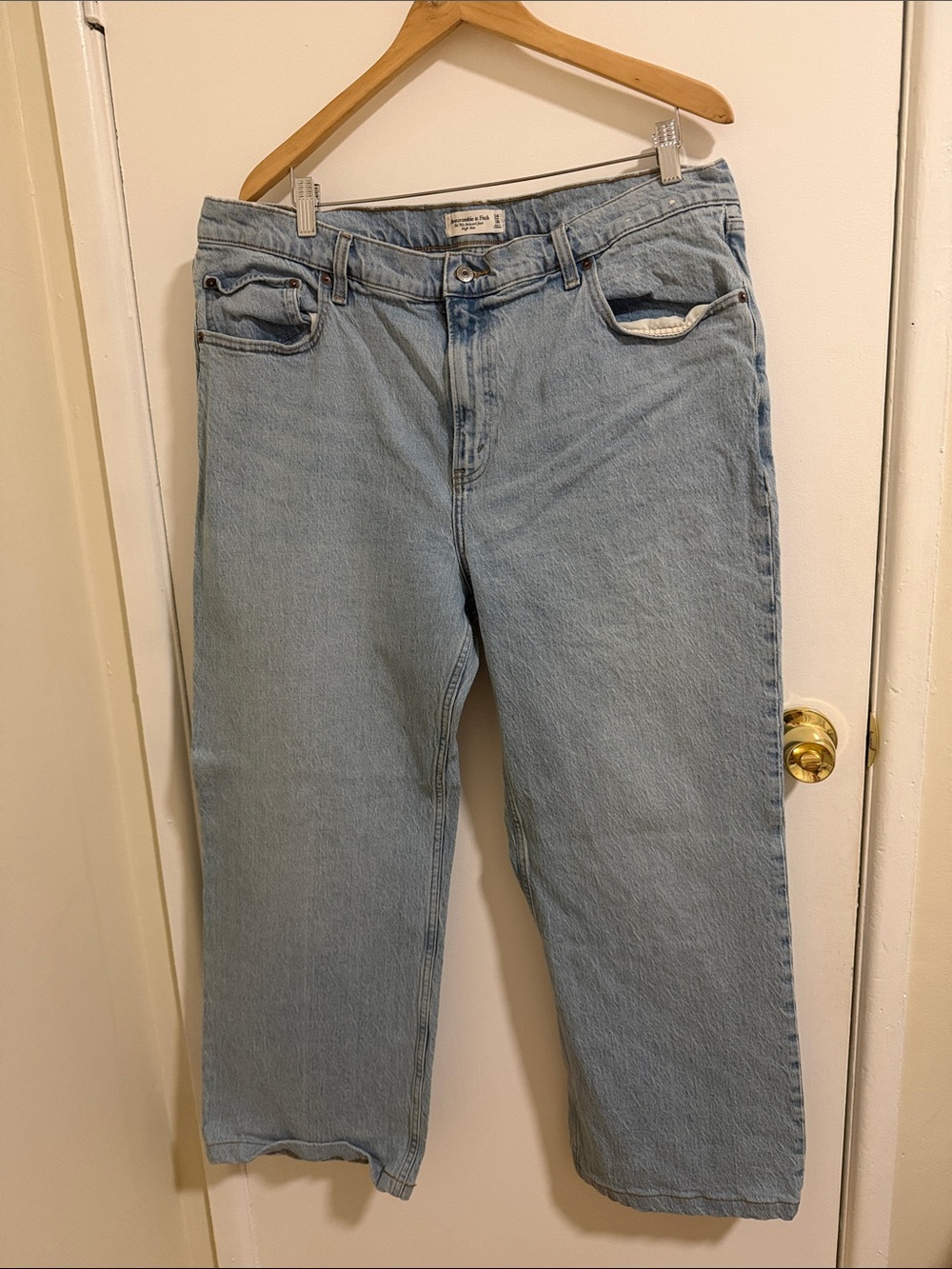 Abercrombie & Fitch Pale Blue Wide-Leg Jeans